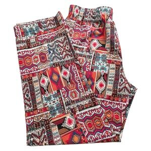 BDG Womens Medium Multicolor Aztec Print Straight‎ Leg Drawstring Casual Pants